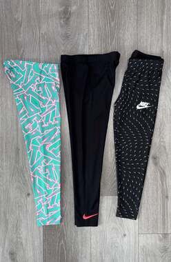Nike Girls Dri-Fit Leggings Bundle 3 Pairs Size M (5-6Y)